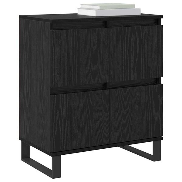 vidaXL Sideboard 3 pcs Schwarz Eichen-Optik 60 x 35 x 70 cm