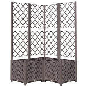 vidaXL Pflanzk&uuml;bel mit Rankgitter Braun 80x80x136 cm PP