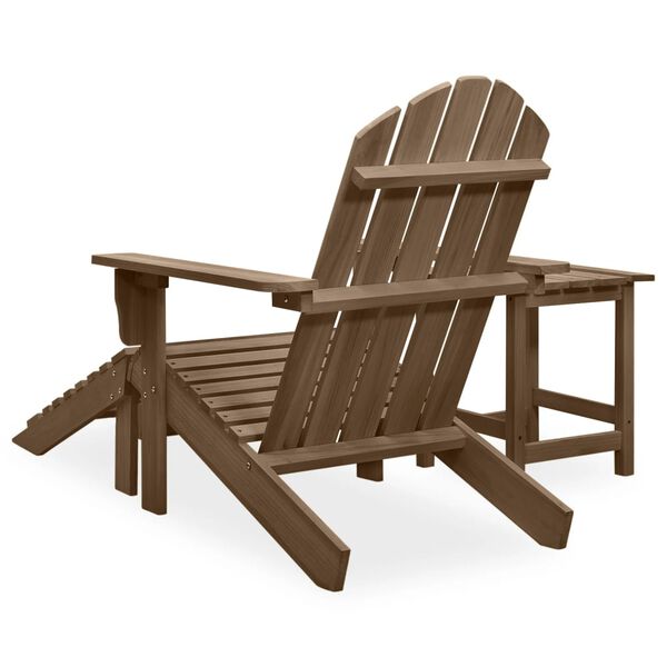 vidaXL Adirondack-Gartenstuhl mit Fußstütze & Tisch Tannenholz Braun