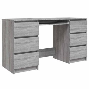 vidaXL Schreibtisch Grau Sonoma 140x50x77 cm Holzwerkstoff