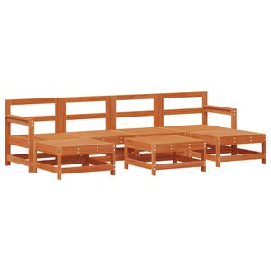 vidaXL Garten-Lounge-Set 7 pcs Wachsbraun Massives Kiefernholz