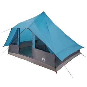 vidaXL Tipi Zelt 10 Personen Blau Taft