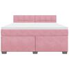 vidaXL Boxspringbett mit Matratze Rosa 180x200 cm Samt