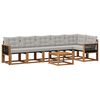 vidaXL Outdoor-Sofagarnitur mit Kissen 7 pcs Nat&uuml;rlich und Hellgrau