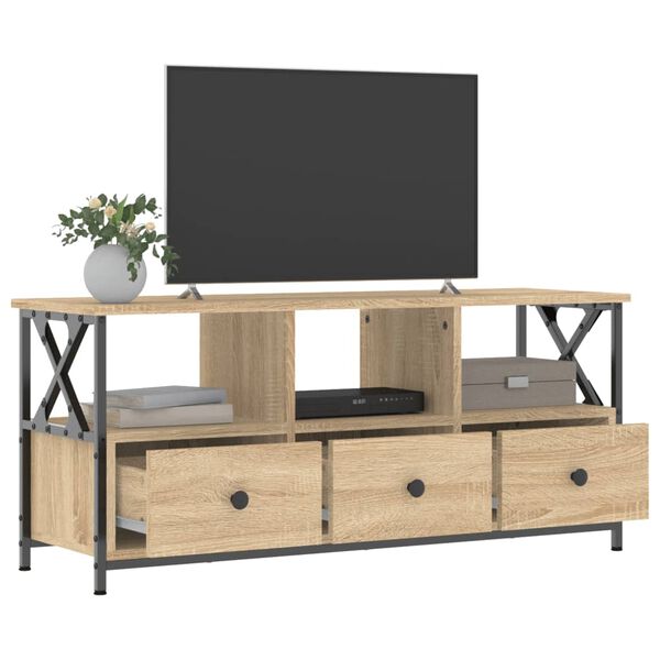 vidaXL TV-Schrank Sonoma Eiche 102x33x45 cm Holzwerkstoff & Eisen