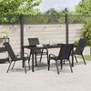 vidaXL Garten Essgruppe 5 pcs Schwarz Pulverbeschichteter Stahl