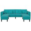 vidaXL Sofa mit Kissen 3 pcs Türkis Samt