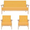 vidaXL 3-tlg. Sofagarnitur Stoff Gelb