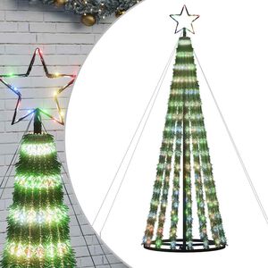 vidaXL LED Weihnachtsbaum 275 LEDs Mehrfarbig 180 cm