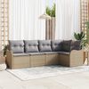 vidaXL Gartensofa-set Beige Poly-Rattan