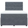 vidaXL Boxspringbett mit Matratze Dunkelgrau 160x200 cm Samt