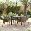 vidaXL Garten Essgruppe mit Kissen 5 pcs Grau Poly-Rattan