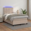 vidaXL Boxspringbett mit Matratze & LED Cappuccino-Braun 120x200cm