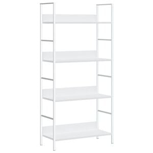 vidaXL B&uuml;cherregal 4 Regalb&ouml;den Wei&szlig; 60&times;27,6&times;124,5 cm Holzwerkstoff