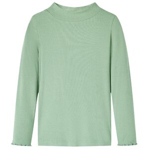 Kinder-Langarmshirt Halbrollkragen Dunkles Minzgr&uuml;n 128
