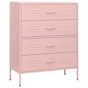 vidaXL Kommode Rosa 80x35x101,5 cm Stahl