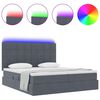 vidaXL Bett mit LED-Lichtleisten Dunkelgrau 180 x 200 cm Samt