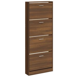 vidaXL Schuhschrank Braun Eichen-Optik 59x17x150 cm Holzwerkstoff