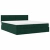 vidaXL Ottoman-Bett mit Matratzen & LEDs Dunkelgr&uuml;n 200x200 cm Samt