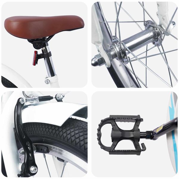 vidaXL Kinderfahrrad 18 Zoll f&uuml;r 5-7 Jahre alt Wei&szlig;