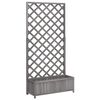 vidaXL Pflanzk&uuml;bel mit Spalier Grau 90x35x180 cm Massivholz Tanne