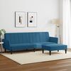 vidaXL Schlafsofa 2-Sitzer mit Fu&szlig;hocker Blau Samt