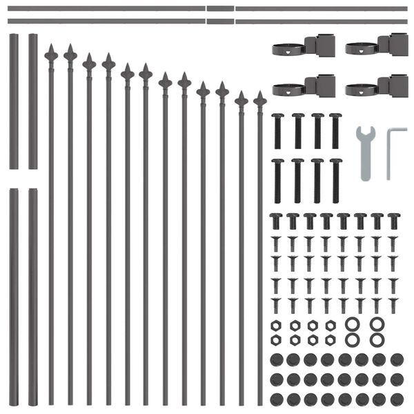 vidaXL Gartenzaun Grau 170 x 100 cm