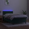 vidaXL Boxspringbett mit Matratze & LED Dunkelgr&uuml;n 90x200 cm Samt