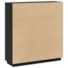 vidaXL Highboard Schwarz 110,5x35x117 cm Massivholz Kiefer