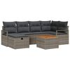 vidaXL Gartensofa-set mit Kissen mit Speicher 7 pcs Grau Poly-Rattan