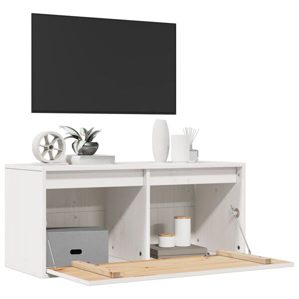 vidaXL Wandschrank Weiß 80x30x35 cm Massivholz Kiefer