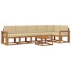 vidaXL Outdoor-Sofagarnitur mit Kissen 7 pcs Natur und Beige