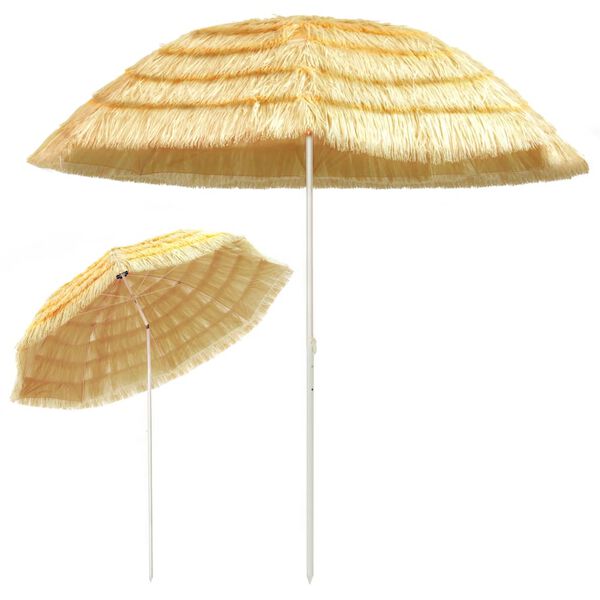 vidaXL Strandschirm Natur 300 cm Hawaii-Stil