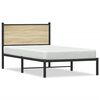 vidaXL Metallbett ohne Matratze Sonoma-Eiche 107x203 cm