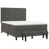 vidaXL Boxspringbett mit Matratze Dunkelgrau 140x190 cm Samt