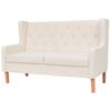 vidaXL 2-Sitzer Sofa Stoff Cremewei&szlig;