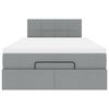 vidaXL Ottoman-Bett mit Matratze Hellgrau 120x200 cm Stoff