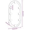 vidaXL Spiegel mit LED-Leuchten 60x30 cm Glas Oval