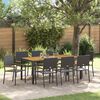 vidaXL Garten Essgruppe 9 pcs Schwarz Poly-Rattan