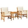 vidaXL Gartensofa-set 3 stk. &Ouml;l-Natur Massivholz Akazie