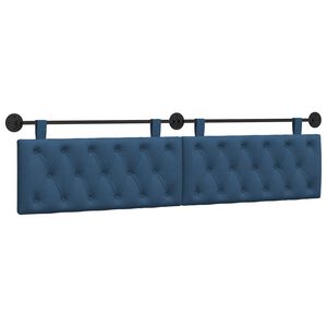 vidaXL H&auml;ngendes Kopfteil Blau Stoff