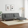 vidaXL Schlafsofa 2-Sitzer mit Fu&szlig;hocker Dunkelgrau Stoff