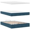 vidaXL Ottoman-Bett mit Matratze & LEDs Dunkelblau 140x190 cm Samt