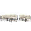 vidaXL 6-tlg. Garten-Lounge-Set mit Kissen Anthrazit Poly Rattan