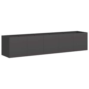 vidaXL Pflanzgef&auml;&szlig; Schwarz 200 x 40 x 40 cm Kaltgewalzter Stahl