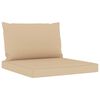vidaXL 3-tlg. Garten-Lounge-Set mit Beige Kissen