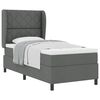 vidaXL Boxspringbett mit Kopfteil Dunkelgrau 90 x 190 cm Stoff