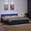 vidaXL Boxspringbett mit Matratze & LED Dunkelgrau 180x220 cm Samt