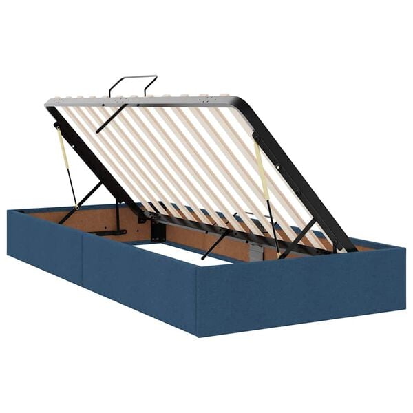 vidaXL Aufbewahrungsbett mit Matratze Blau 200 x 200 cm Kunstleder