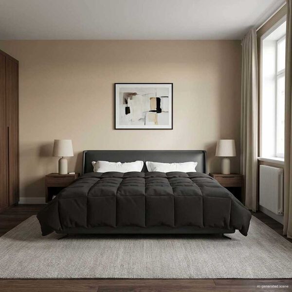 vidaXL Sommerdecke Gepolstert Anthrazit 220 x 240 cm Mikrofaser